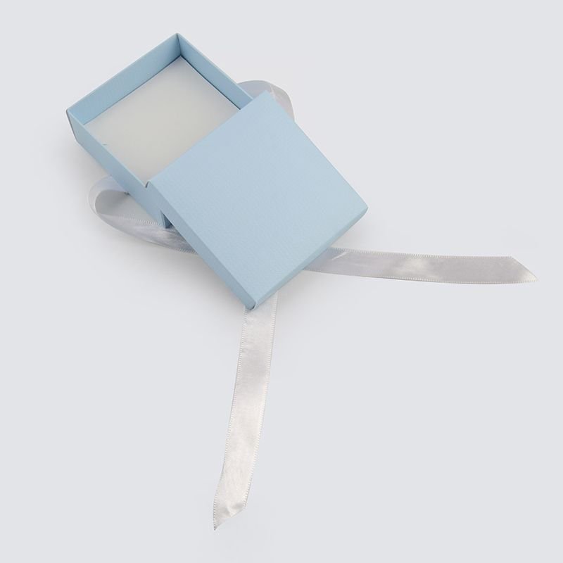 CAIXA 8*8 CROCCO AZUL/ FITA BRANCA PARA CONJUNTO PACOTE COM 10 UNIDADES