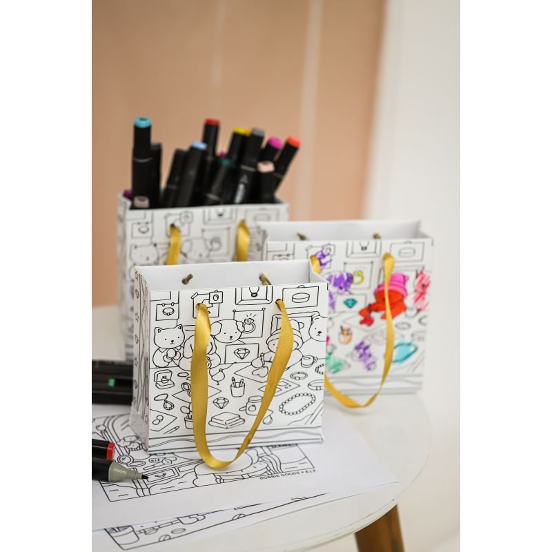 SACOLINHA AQUARELA PARA COLORIR PACOTE COM 10 UNIDADES